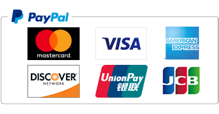 PayPal - Mastercard, VISA, American Express, Discover, UnionPay, JCB